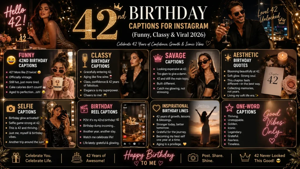 42nd Birthday Captions For Instagram