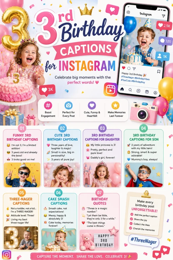 3rd Birthday Captions for Instagram
