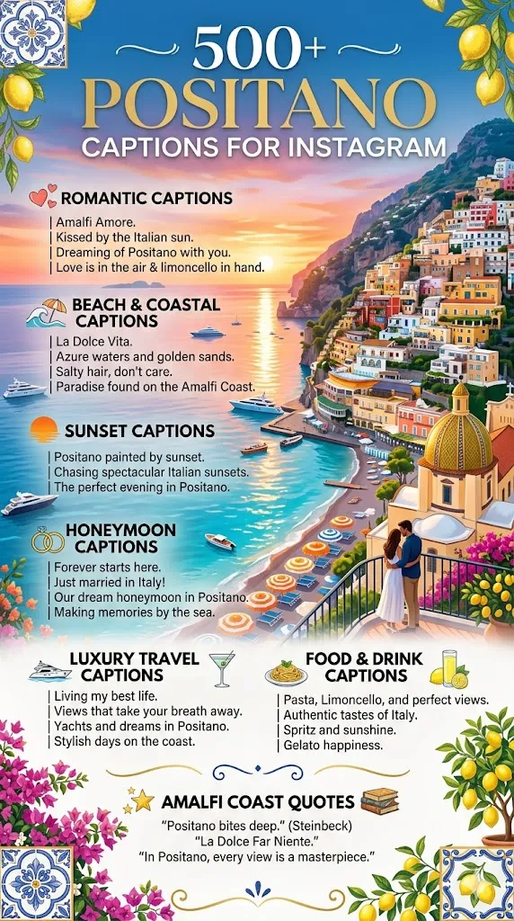 Positano Captions for Instagram