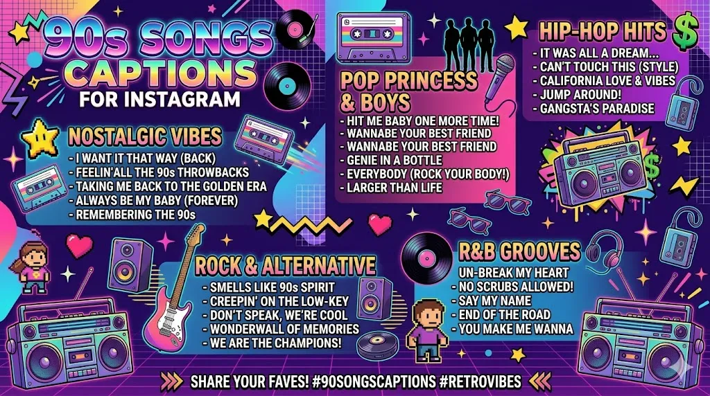 90s Songs Captions for Instagram