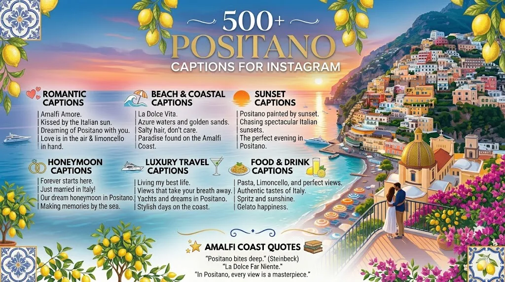 Positano Captions for Instagram