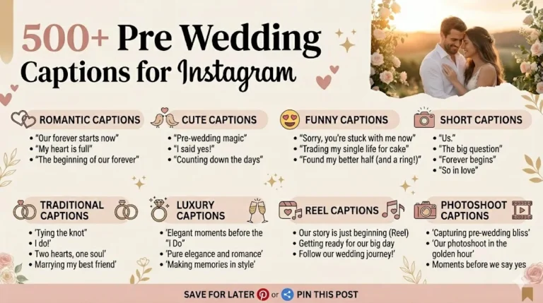 Pre Wedding Captions for Instagram