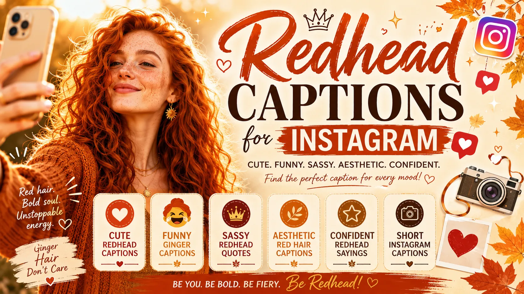 Redhead Captions for Instagram