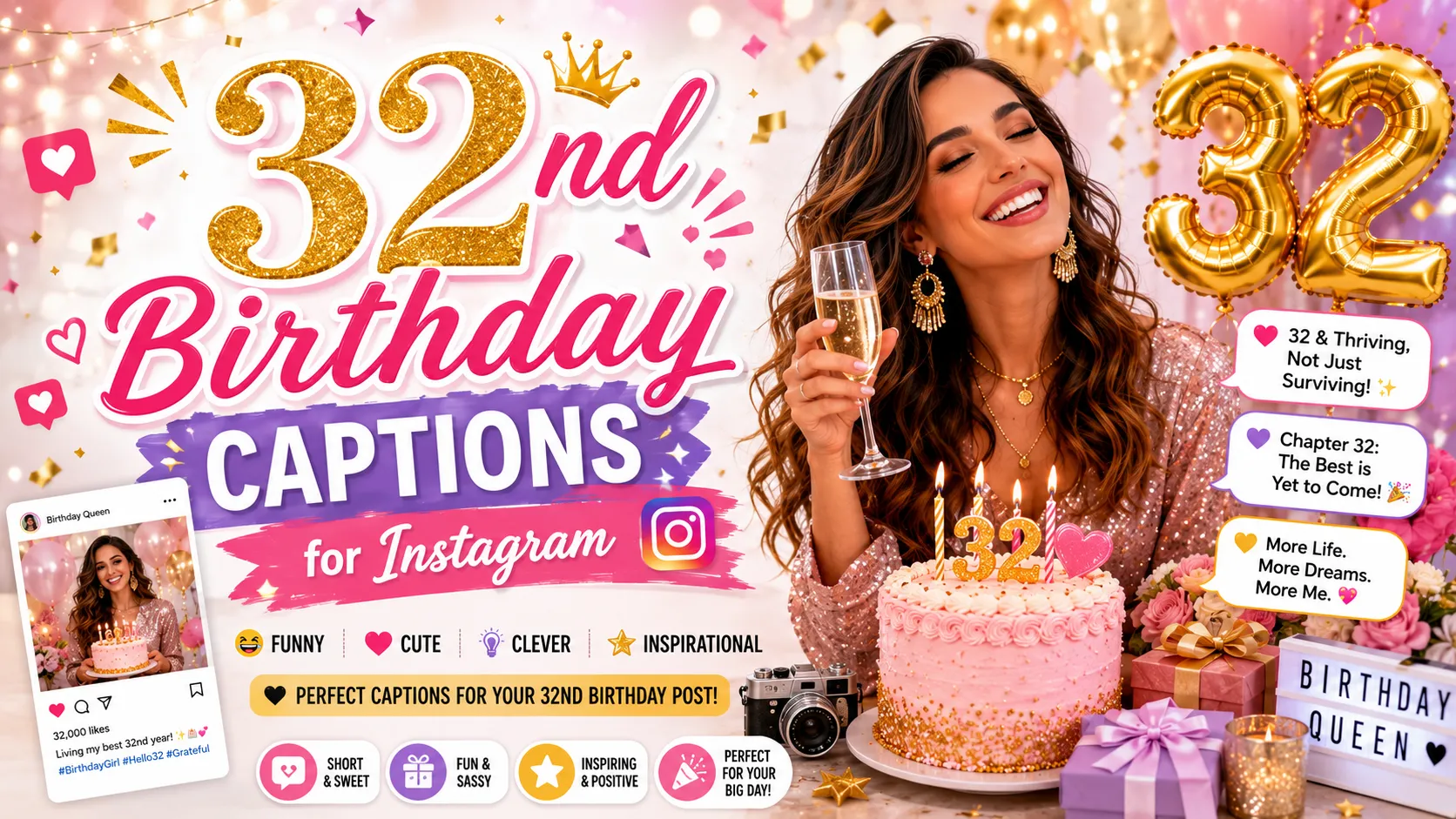 32nd Birthday Captions for Instagram