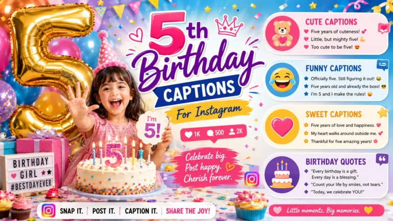 5th Birthday Captions For Instagram