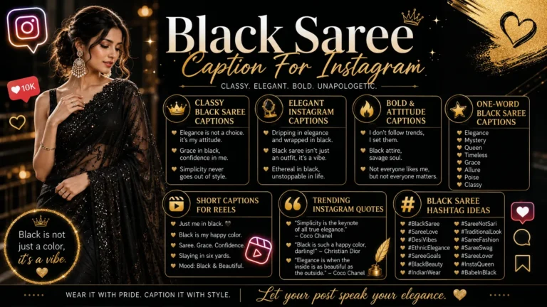 Black Saree Caption For Instagram