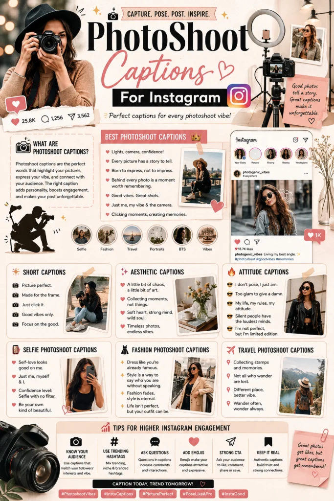 PhotoShoot Captions For Instagram