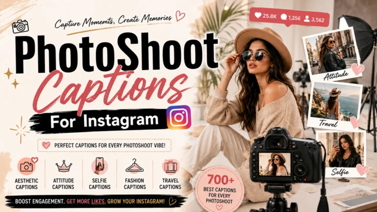 PhotoShoot Captions For Instagram
