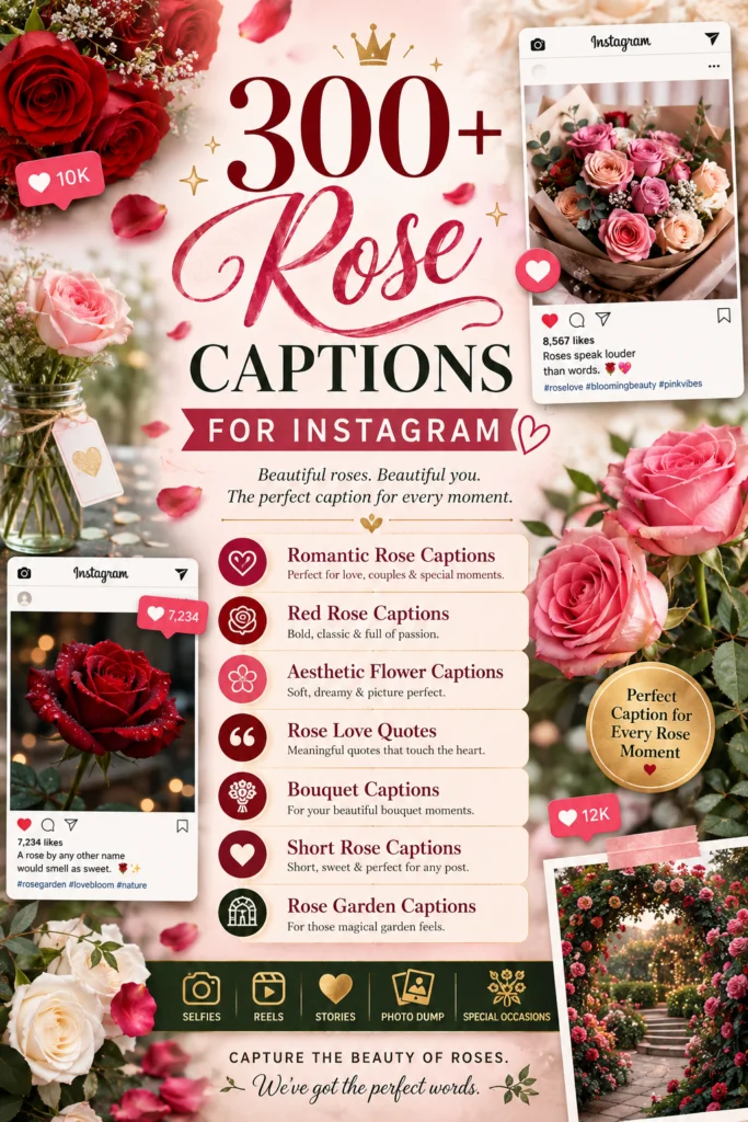 Rose Caption For Insatagram