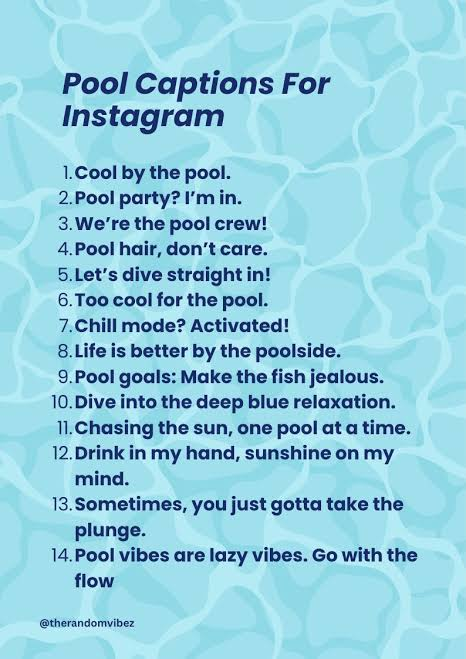 Pool Captions For Instagram