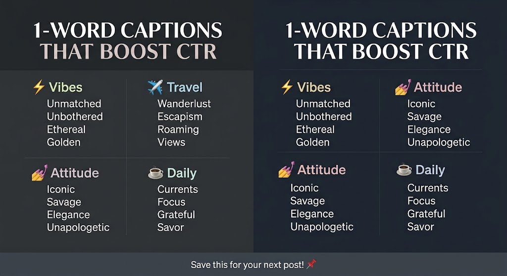 One Word Instagram Captions